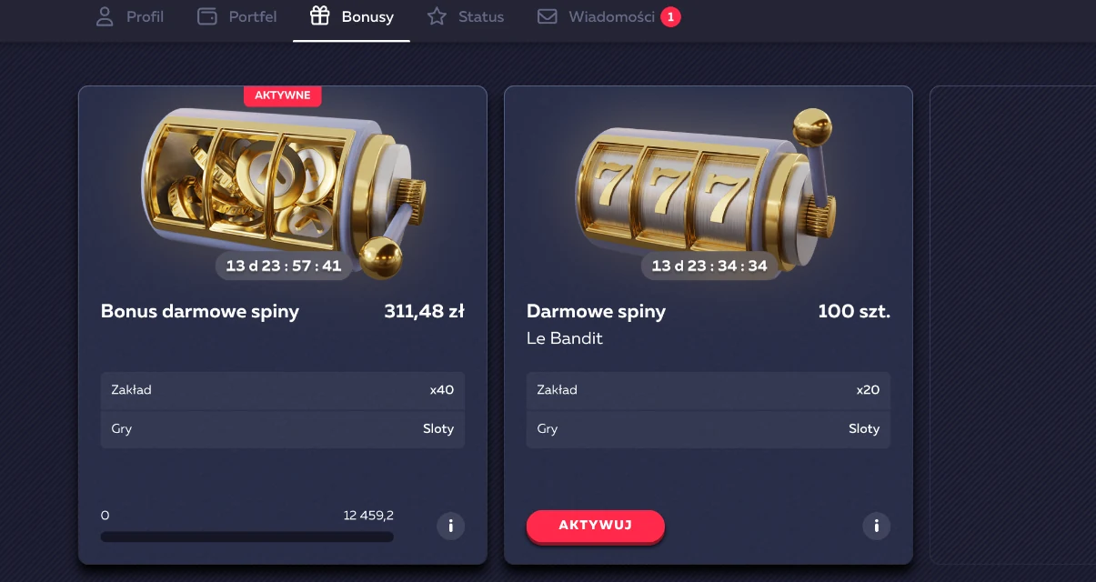 Bonusowa wygrana z SPINS35 oraz nadal dostępne 100 spinów w Le Bandit